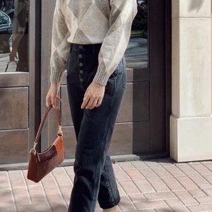 Madewell Tapered Jeans in WashedblackButton Front